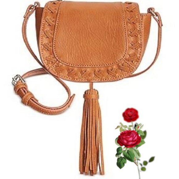 INC International Concepts Handbags - INC, Logan Mini Saddle Bag, cognac